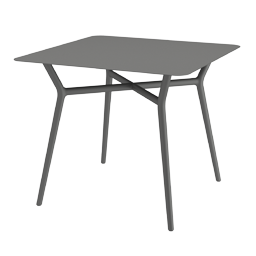 Altea table Q90 aluminum cole with 4mm aluminium tabletop