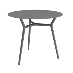 Altea table D90 aluminum cole with 4mm aluminium tabletop