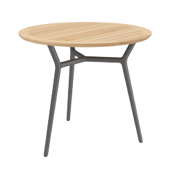 Altea round table in teak and aluminum – modern outdoor furniture
