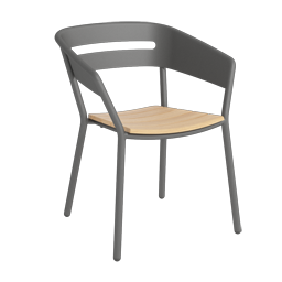Altea outdoor armchair – aluminum frame with teak seat