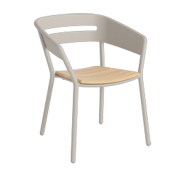 Altea armchair aluminum sand with teak seat