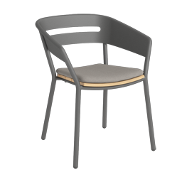 Armchair cole teak / Seat cushion Agora taupe